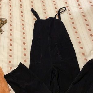 black corduroy overalls